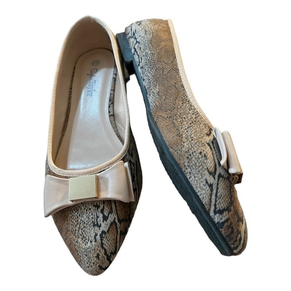 Sofia Taylor Greta  Reptile Print Bow Flats Size 8.5W - Picture 2 of 10